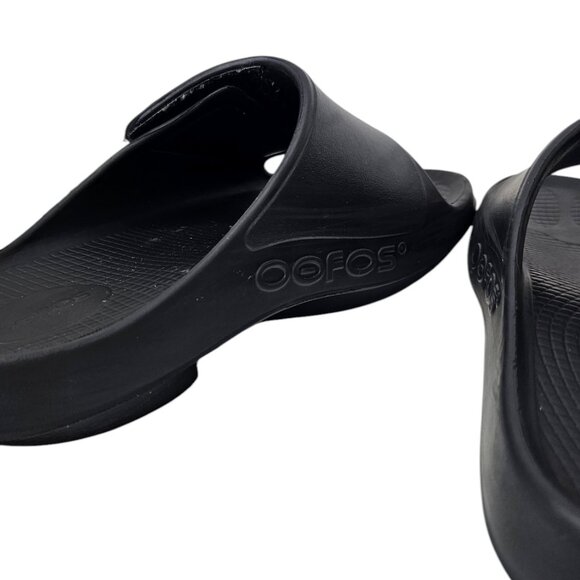OOFOS Mens OOahh Sports Flex Slip On Slide Sandals, Comfort, Black, Size 10 - Picture 6 of 10